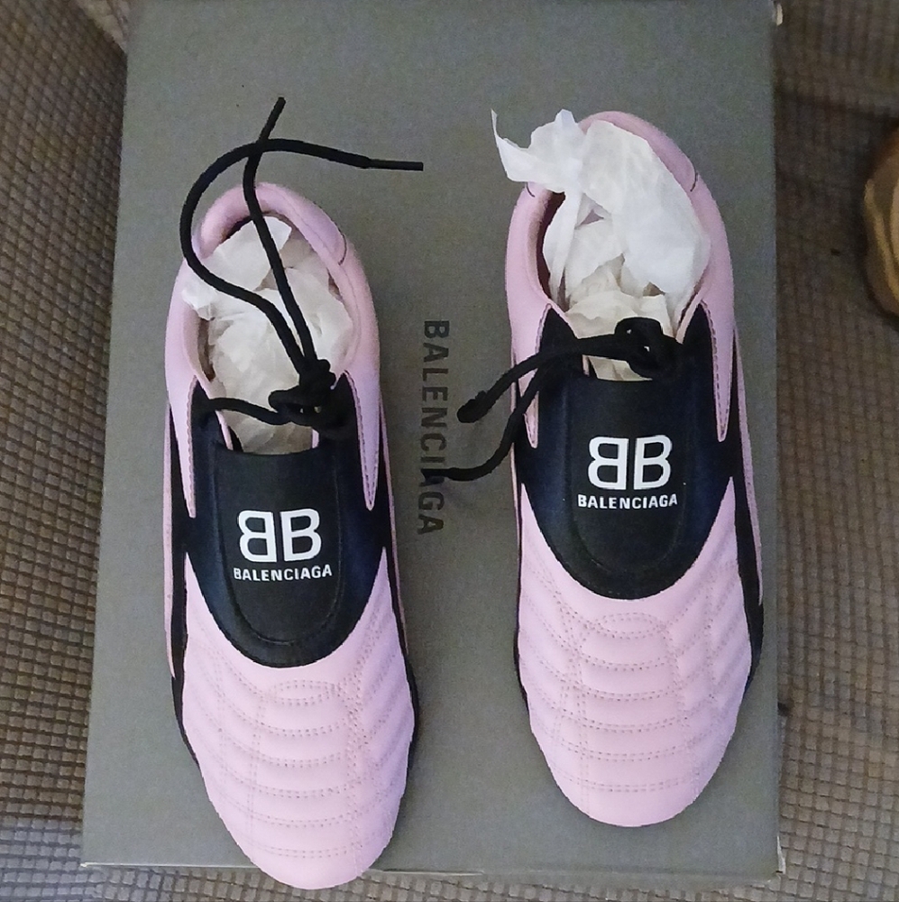 Balenciaga Pink and Black Athletic Shoes